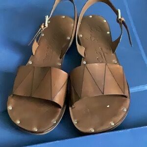 Women’s, Brighton, Leather, Asbury Sandals, Color Carmel, Size 7